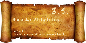 Beretka Vilhelmina névjegykártya